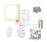 LED Video Light with Built - in Battery, 3000K - 6500K, Dimmable, Clip & Cold Shoe Mount - High Brightness, Adjustable Color Temperature, Ideal for Video Conference and