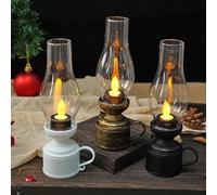 Led Vintage Kerosene Lamp Electronic Swing Candle, Vintage Flameless Kerosene Lamp, Desktop Decorative LED Light Handheld Kerosene Lamp, LED Vintage Kerosene Lamp (3pcs All)