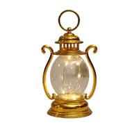 LED Vintage Lantern, 2025 New Halloween Vintage Lantern, LED Storm Lamp, Old Fashioned Nightstand Lamps, Battery Powered Lantern for, Outdoor Hiking Camping Lantern, 6.4*3.4in (Gold)