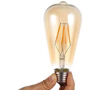 LED Vintage Light Bulb Antique Retro Incandescent Amber Filament Squirrel Cage ST64 E27 4W (1 Pack)