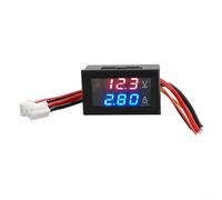 LED Voltmeter Ammeter DC 0-100V 100A Digital Panel Meter Red Blue Dual Display for Solar Power System(DC 0-100V-50A)