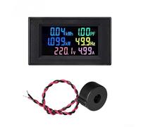 LED Voltmeter Ammeter, Voltage Current Meter Panel Amp Volt Gauge, Digital Power Meter AC 60-300V 0-100A, Single Phase Energy Monitor with LCD Color Display(Black)