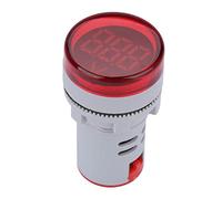 LED Voltmeter Digital Display DC Voltage Meter, Round Signal Light Tester, 6-100V Range -, Durable Plastic, Clear Reading for Electrical Testing (Red)