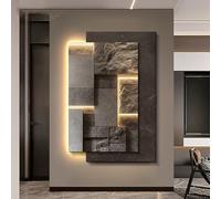 LED Wall Art, 3D Textured Geometric Design, Plug-in Powered Decorative Hanging for Home Decor, Living Rooms, Entryways, Hallways, and Offices