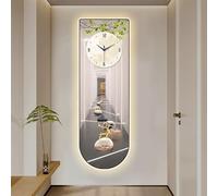 LED Wall Art Decor, Modern Abstract Print, Crystal Ceramic Surface, Functional Clock for Living Room, Bedroom, Entryway