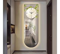 LED Wall Art Decor, Modern Abstract Print, Crystal Ceramic Surface, Functional Clock for Living Room, Bedroom, Entryway