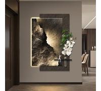 LED Wall Art Decor, Modern Minimalist 3D Abstract Plant Sculpture, Zen Home Decoration for Living Room and Corridor, 80x120CM