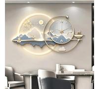 LED Wall Art Sculpture with Creative Clock, Entryway Decor, Modern Home Decor, Unique Art Painting, Illuminated Wall Decor, 120cm x 65cm