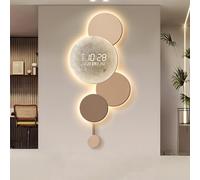 LED Wall Clock, Modern Silent Digital Design with Dimmable Ambient Light, 3D Layered Decor Clock for Living Room, Bedroom, Office