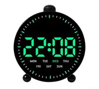 LED Wall Clock with Remote Control, Digital Display Shows Time Date Temperature, Large Visible Screen for Homes Office Gym Classroom, Red(A)