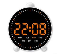 LED Wall Clock with Remote Control, Digital Display Shows Time Date Temperature, Large Visible Screen for Homes Office Gym Classroom, Red(H)