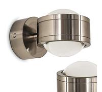 LED Wall lamp Indore, Wall Light in Metal/Glass in matt Nickel, Wall Spotlight Light Cone, 6 watt, 600 Lumen, 3000K,Up&Down Effect