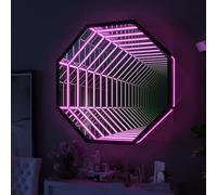 LED Wall Lamp, Infinity Tunnel Mirror Light, RGB Multi Color with 358 Effects, Holographic Portal for Endless Magical Wall Decoration (30cm)