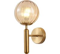 LED Wall Lamp Modern Wall Light with 6 Inch Glass Shade Sconces E27 Base Wall Lantern for Bedroom Living Room Restaurants Porch Doorway Hallway (Color : Gold 4)