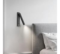 LED Wall Lamp Reading Light, Adjustable Angle Sconce for Bedroom, Living Room, Kitchen - Rotatable Indoor Lighting with Switch, Modern Aluminum Design