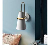 LED Wall Lamp White Finish Modern Bedside Metal Light Fixture Simple Mount Home Decor Lighting E27 Socket,Luxury
