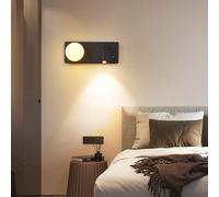 LED Wall Lamp with Adjustable Reading Lights and USB Ports, Rotatable Sconce for Bedroom and Living Room, Perfect for Hotels and Studies