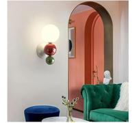 LED Wall Lamp with Pearl Shape White Contrasting Color Lighting with Living Room Staise Corridor Bedroom Study Sconces(Green) (Green)