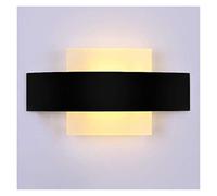 LED Wall Lamps AC85-265V Modern Simple Bedroom Lights Indoor Dining-Room Corridor Lighting Aluminum Material (Color : White Size : White Around) (Warm White Black Square)