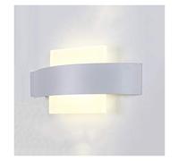 LED Wall Lamps AC85-265V Modern Simple Bedroom Lights Indoor Dining-Room Corridor Lighting Aluminum Material (Color : White Size : White Around) (Warm White White Square)