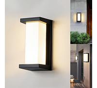 LED Wall Light, 18 W IP65 Waterproof Outdoor Wall Light for Garden Front Bathroom Porch Garage Warm White 3000 K Aluminium Rectangle Outdoor Lamp 260 x 125 x 125 mm