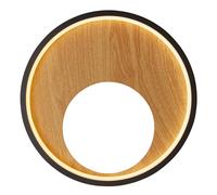 LED Wall Light Circular Black Metal Wood 30cm 11W 3000K Warm White Modern Indoor