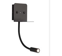 LED Wall Light for Bedroom, Hardwired Sconce with Switch, Modern Swing Arm Bedside Wall Mount Lamp, Focused Bed Reading Lamp, Headboard Lights, USB Output, Flexible Gooseneck
