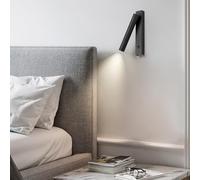 LED Wall Light Indoor Adjustable Rotation 90°+330° Wall Sconce with Switch Wall Lighting Modern Reading Spotlight Aluminium for Bedroom Hotel Office