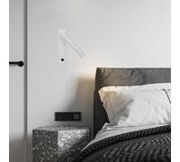 LED Wall Light Indoor Adjustable Rotation 90°+330° Wall Sconce with Switch Wall Lighting Modern Reading Spotlight Aluminium for Bedroom Hotel Office
