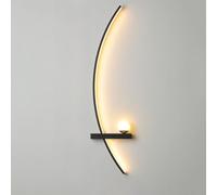 LED Wall Light Indoor Ramadan Decorative Moon Wall Lamp 12W Long Wall Lighting Linear Design 3 Light Types 3000K/4000K/6000K Bed Lamp,Indirect Lighting for Bedroom Living Room,Rechts