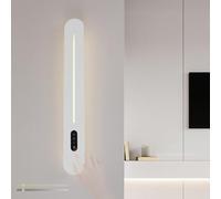 LED Wall Light Indoor with Touch Control 3 Color Dimmable Long Strip Aluminium Wall Sconces Modern Simple Design Wall Mounted Lamp Inside Acrylic Interior Decor for Living Room Dining