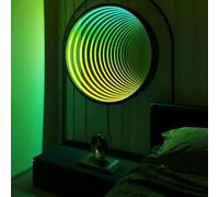 LED Wall Light, Infinity Mirror Tunnel Light, Color Changing Remote Control for Bedroom, Gaming Room, Bar, Party - 30CM