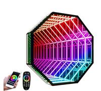 LED Wall Light, Infinity Mirror Tunnel Light, Color Changing Remote Control for Bedroom, Gaming Room, Bar, Party - 30CM