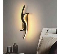 Led Wall Light - Modern Black Curve Indoor Light, 3000K Warm White For Bedroom, Living Room