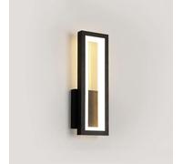 LED Wall Light Modern Metal Wall Sconce Lighting 16W Bedside Wall Lamp, Nordic Rectangle Indoor Wall Wash Lights for Living Room Bedroom Hallway Bedside Decor Lamp, Black-3 Color Mode