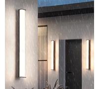 LED Wall Light Outdoor/Indoor Decorative Wall Lamp IP65 Waterproof Wall Sconce Long Strip Design Wall Lighting Modern Aluminium Black for Balcony Garden Hallway