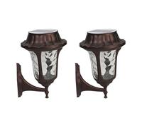 LED Wall Light, Outdoor Wall Sconce Patio Solar IP55 Lamp Exterior Semi-Flush Mount Lighting for Balcony Courtyard Garden
