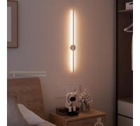 LED Wall Light with Motion Sensor, Rechargeable Dimmable USB Charging Magnetic Suction Aluminum Sconces, Battery Powered Fixtures for Stairway