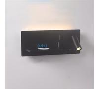 LED Wall Lights Indoor Bedside Wireless Charging Wall Sconce with USB/Type-C Charging Port Wall Lamp 350° Rotating Spotlights for Hotel Living Room (Black Right,1 Pack)