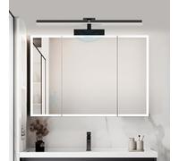 LED Wall Lights Indoor Mirror with Motion Sensor Wall Lamp 180° Rotation Adjustable Wall Sconce Bathroom Waterproof Aluminium for Living Room Bedroom Corridor (Black-Warm Light,60cm)