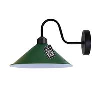 Led Wall Lights Indoor Modern Green 22cm Cone Shaped Shade Swan Neck Led Sconce Fittings Not Battery Operated Wall Lamp for Living Room, Bedroom, Hallway
