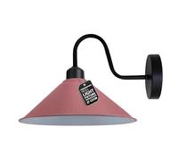 Led Wall Lights Indoor Modern Pink 22cm Cone Shaped Shade Swan Neck Led Sconce Fittings Not Battery Operated Wall Lamp for Living Room, Bedroom, Hallway