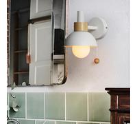 LED Wall Lights Indoor Vintage Wall Lamp Wall Sconce Modern Iron Wood for Bedroom Living Room Hallway Stairs (White)