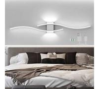 LED Wall Lights Indoor Wall Lamp Modern Wave Bar Wall Sconces USB Rechargeable Battery Powered Long Strip Acrylic Iron for Living Room Bedside Bedroom (Light,60cm)