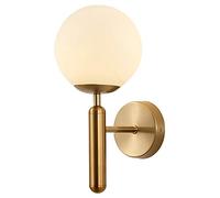 LED Wall Lights, Modern Wall Sconce with 6 Inch Glass Shade,E27 Base Wall Lamp for Living Room, Bedroom, Hallway, Bathroom Lighting,Gold 1