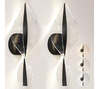 LED Wall Lights Set of 2 Modern Spiral Wall Lamps Black Dimmable Look