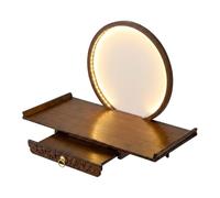 Led Wall-mounted Buddha Altar Shelf, Retractable Bamboo Shrine Table For Incense, Idols & Prayer Offerings - Personal Spiritual Space Organizer Reddish Brown 60cm/23.6in