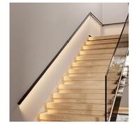 LED Wall-Mounted il for Stairs - Non-Slip Aluminum Railing 47.3" Black Grip Bright Illuminated Staircase Support Safe and Stylish Safety Solution