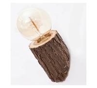 LED Wall Sconce Creative Solid Wood Lamp Bedside Nordic Balcony Stair Elm Bedroom Light Home Decorative (Neutral Light)