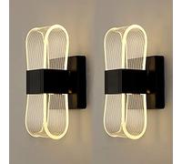 LED Wall Sconce Indoor,Set of 2 Wall Lamp,12W Dimmable Tricolor Wall Lights Acrylic Streamer Wall Sconce for Living Room Bedroom Hallway Stairway Decor